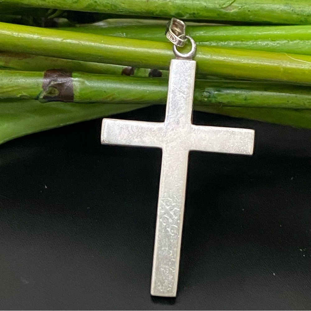 Vintage Sterling Silver Plain Cross Pendant 4g.